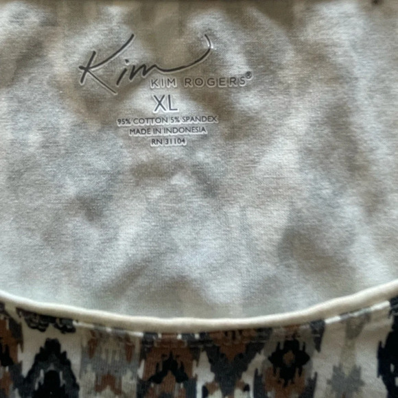 Kim Rogers Abstract Design Cotton Blend Long Sleeve Shirt Women’s XL - Picture 5 of 11